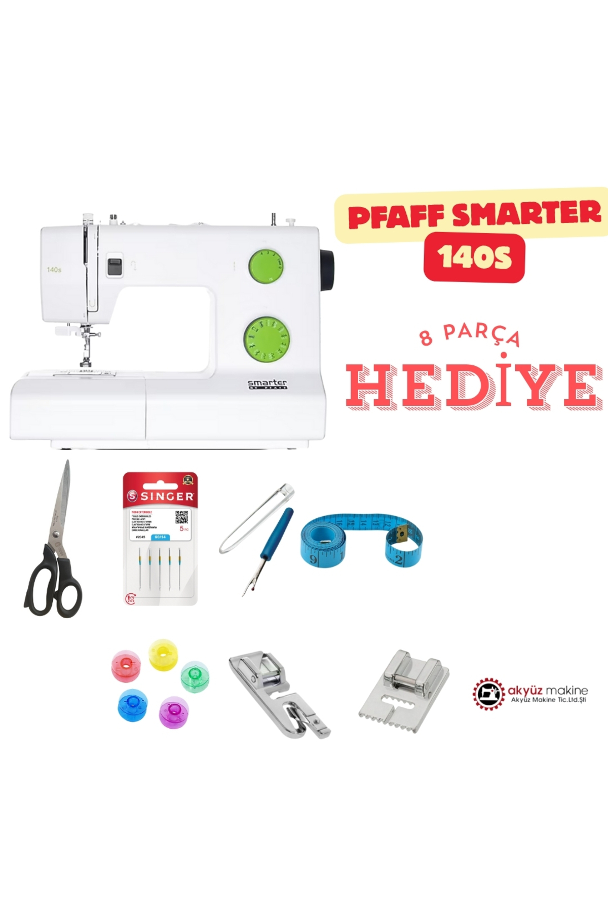 Pfaff 140s Dikiş Makinesi + 8 Parça Hediye Seti |
