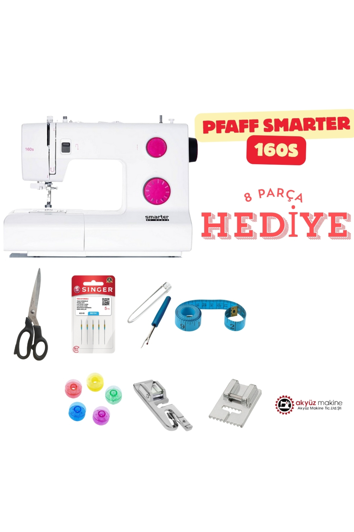 Pfaff 160s Dikiş Makinesi + 8 Parça Hediye Seti |